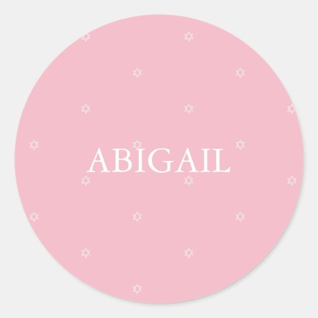 Adesivo Redondo Cerimônia de Menina Judaica Hebraica (Frente)