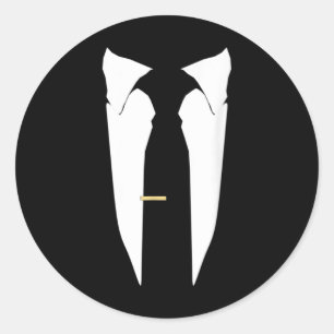 Adesivo Redondo Cerimônia de Solteiro de Baile de formatura Tuxed