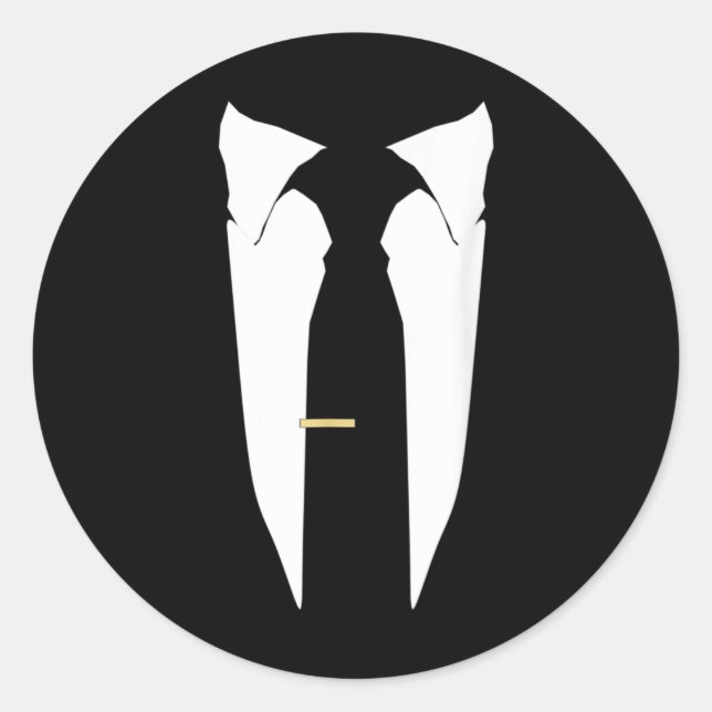 Adesivo Redondo Cerimônia de Solteiro de Baile de formatura Tuxedo (Frente)