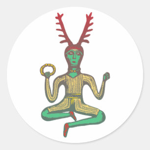 Adesivo Redondo Cernunnos deus celtas celtic god