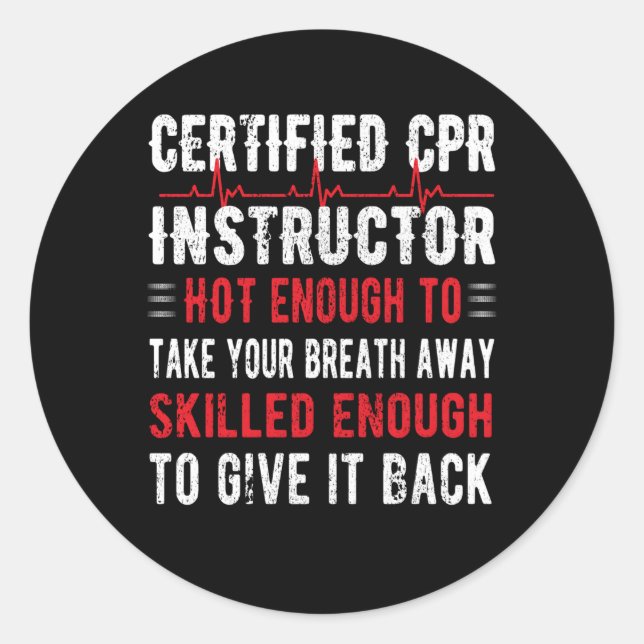 Adesivo Redondo Certificado Cpr Instrutor First Aid (Frente)