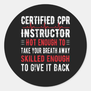 Adesivo Redondo Certificado Cpr Instrutor First Aid