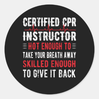 Adesivo Redondo Certificado Cpr Instrutor First Aid