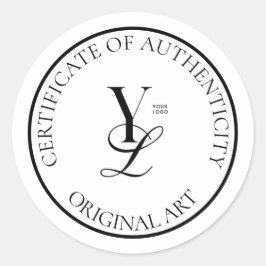 Adesivo Redondo Certificado de autenticidade do círculo de logotip