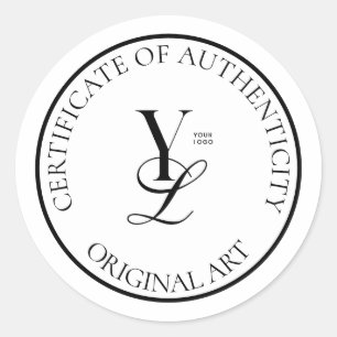 Adesivo Redondo Certificado de autenticidade do círculo de logotip