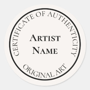 Adesivo Redondo Certificado de autenticidade personalizável