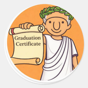 Adesivo Redondo Certificado de Graduação da Roma Antiga Ceasar