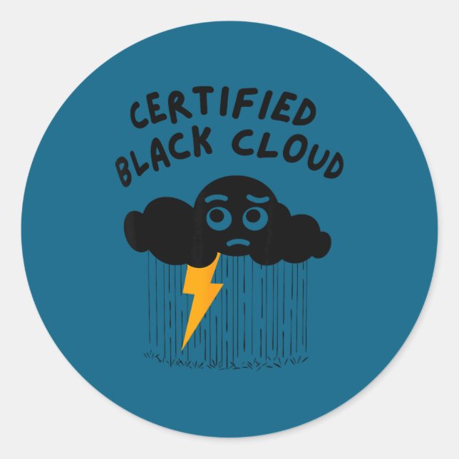 Adesivo Redondo Certified Black Cloud Funny Design  (Frente)