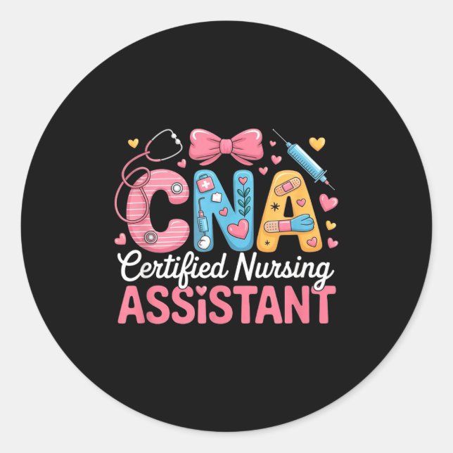 Adesivo Redondo Certified Nursing Istant Nurse Aide Nurse Istant C (Frente)