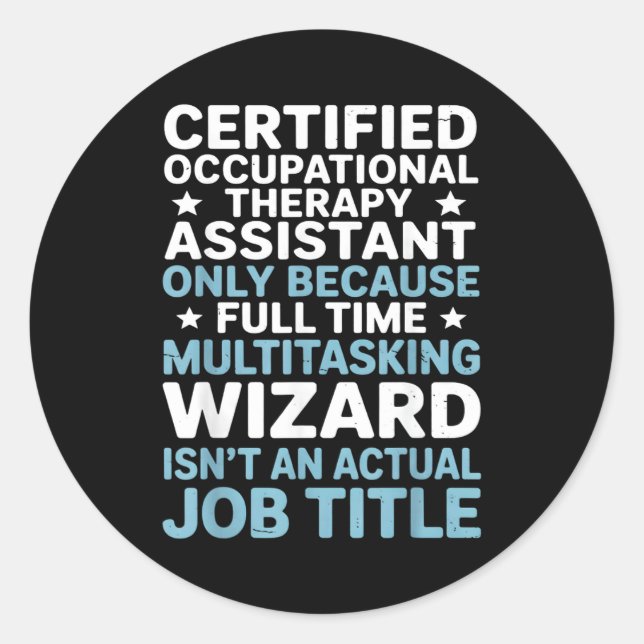 Adesivo Redondo Certified Occupational Therapy Istant Cota Therast (Frente)