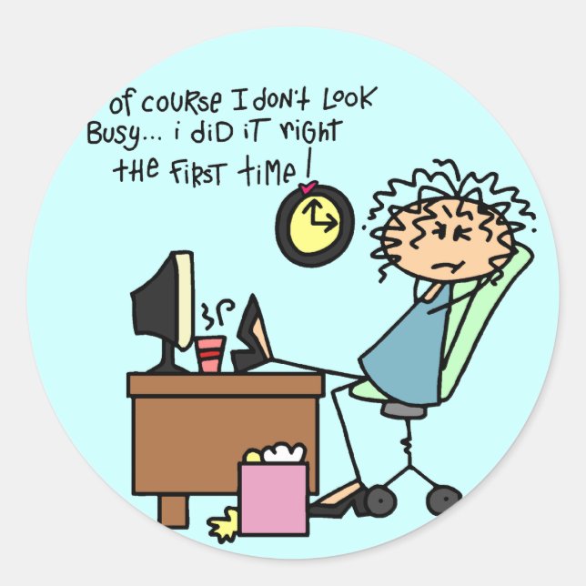 Adesivo Redondo Certo, A Primeira Vez Humor (Frente)