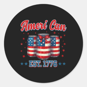 Adesivo Redondo Cerveja Bandeira Americana 4 De Julho Homens Mulhe
