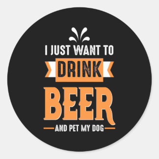 Adesivo Redondo Cerveja Beer Beer e Cachorro