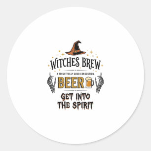 Adesivo Redondo Cerveja de Halloween Hocus Pocus Engraçado Vintage