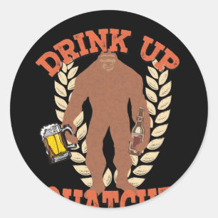 Adesivo Redondo Cerveja do bebendo de Bigfoot Sasquatch