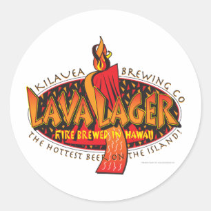 Adesivo Redondo Cerveja do Hawaiian da cerveja pilsen da lava