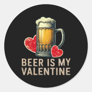 Adesivo Redondo Cerveja É O Meu Namorados Vintage Beer Gles Hearts