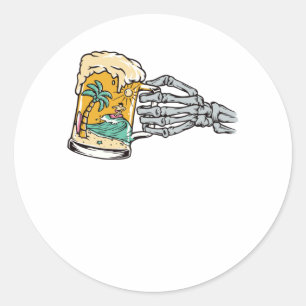 Adesivo Redondo Cerveja e Praia
