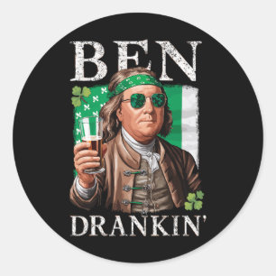 Adesivo Redondo Cerveja Irlandesa Ben Drankin - Homens e Mulheres