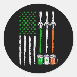 Adesivo Redondo Cerveja Irlandesa Irlanda Bandeira Americana Dia d