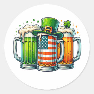 Adesivo Redondo Cerveja Irlandesa Irlanda Dia de São Patrício Fest