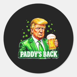 Adesivo Redondo Cerveja Lucky Trump Shamrock St Patrick's Day Padd