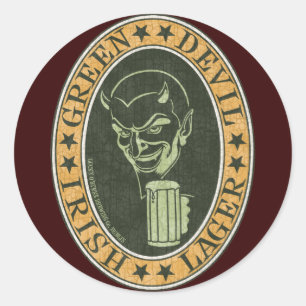 Adesivo Redondo Cerveja pilsen verde do diabo