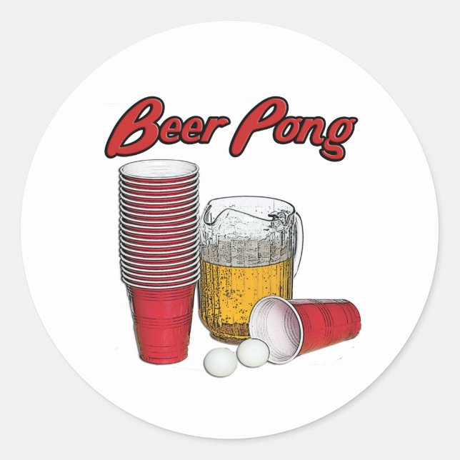 Adesivo Redondo Cerveja Pong (Frente)