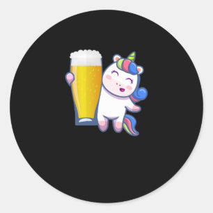 Adesivo Redondo Cerveja Presente Com Unicorn