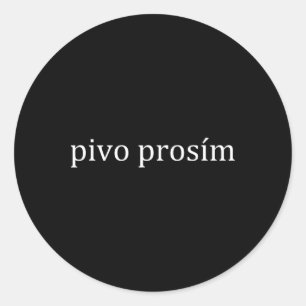 Adesivo Redondo Cerveja Prosim Por Favor Idioma Tcheco Praga Féria