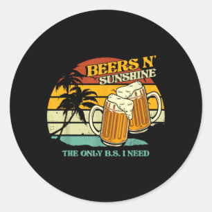 Adesivo Redondo Cervejas Vintage E Sol O Que Preciso _ Verão