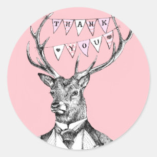 Adesivo Redondo Cervos obrigado