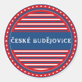 Adesivo Redondo Ceske Budejovice City Pride Emblem Czech Identity