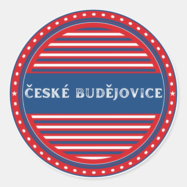 Adesivo Redondo Ceske Budejovice City Pride Emblem Czech Identity (Frente)