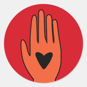 Adesivo Redondo Cessar-fogo agora mão design gráfica palestiniana