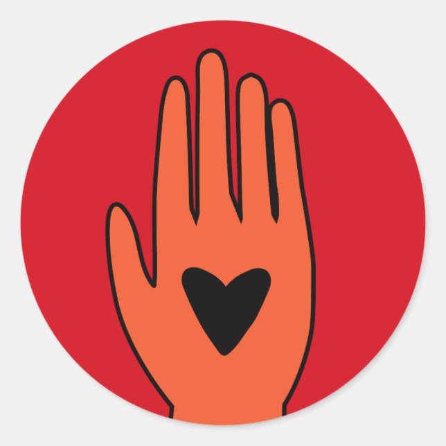 Adesivo Redondo Cessar-fogo agora mão design gráfica palestiniana (Frente)