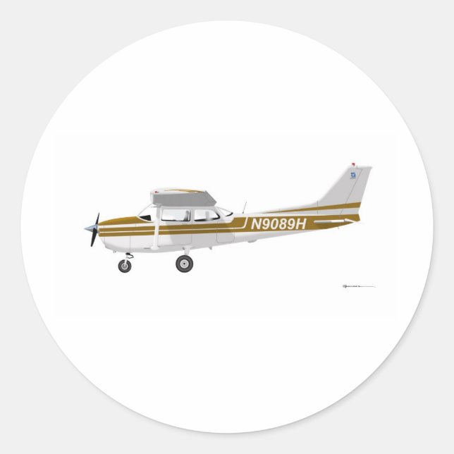 Adesivo Redondo Cessna 172 Skyhawk Brown (Frente)