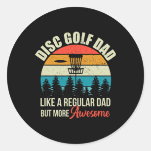 Adesivo Redondo Cesta de Golfe de Disco Masculina Citação Divertid
