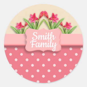 Adesivo Redondo Cesta de lírios Personalizada