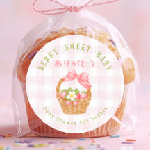 Cesta de Morango Bebê Doce Rosa Xadrez