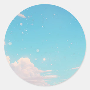 Adesivo Redondo Céu Azul