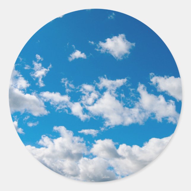 Adesivo Redondo Céu Azul Brilho (Frente)