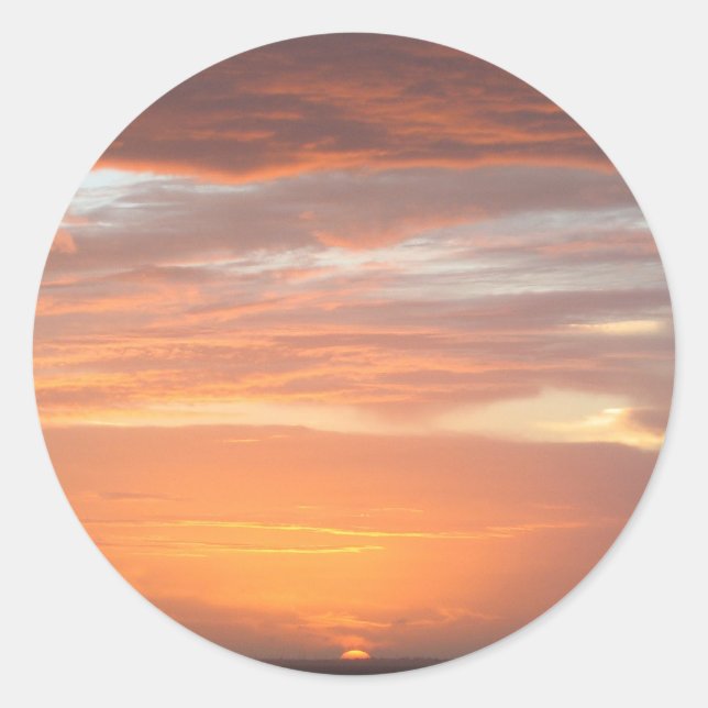 Adesivo Redondo Céu Cor-de-Laranja (Frente)