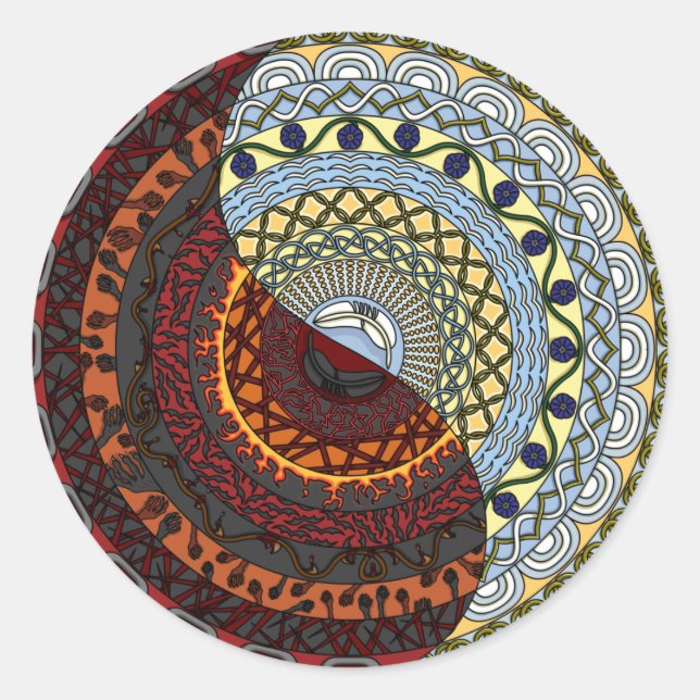 Adesivo Redondo Céu e Inferno Sticker (Frente)