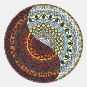 Adesivo Redondo Céu e Inferno Sticker