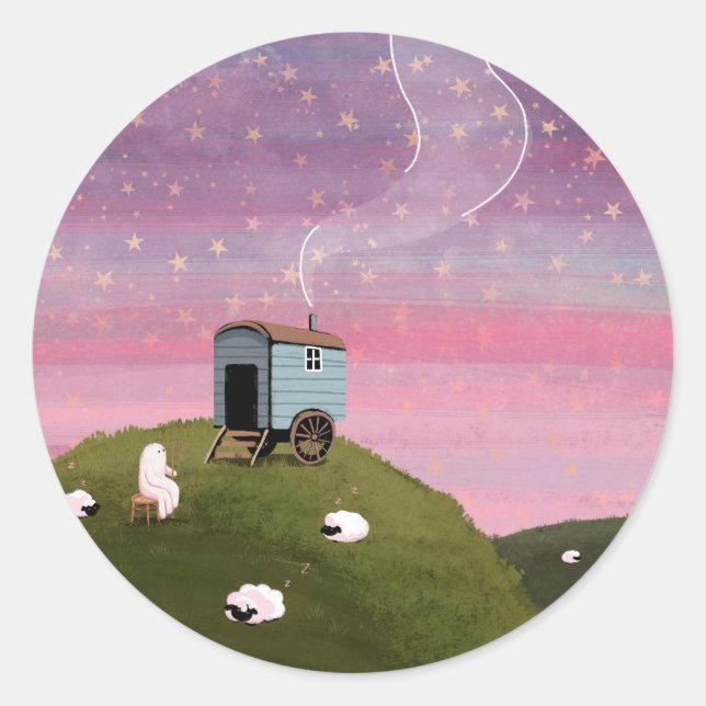 Adesivo Redondo Céu Vermelho (Frente)