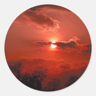 Adesivo Redondo Céu Vermelho à Noite