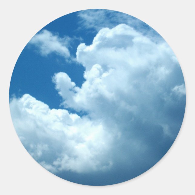 Adesivo Redondo "Céus Azuis" Pentes Azuis Escuros (Frente)