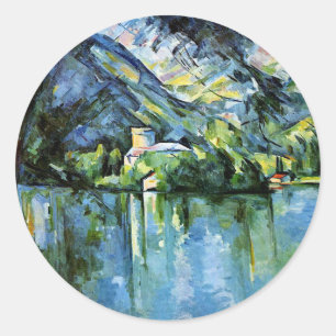 Adesivo Redondo Cezanne - O Lago de Annecy