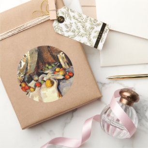 Adesivo Redondo Cezanne - Posto, Garrafa, Taça e Fruta - Ainda com